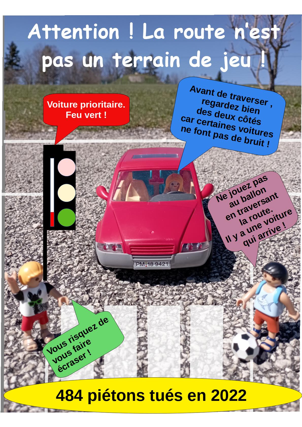 Affiche securite routiere "les supers 4.0"