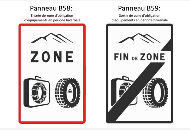 Panneaux signalisation B58 et B59